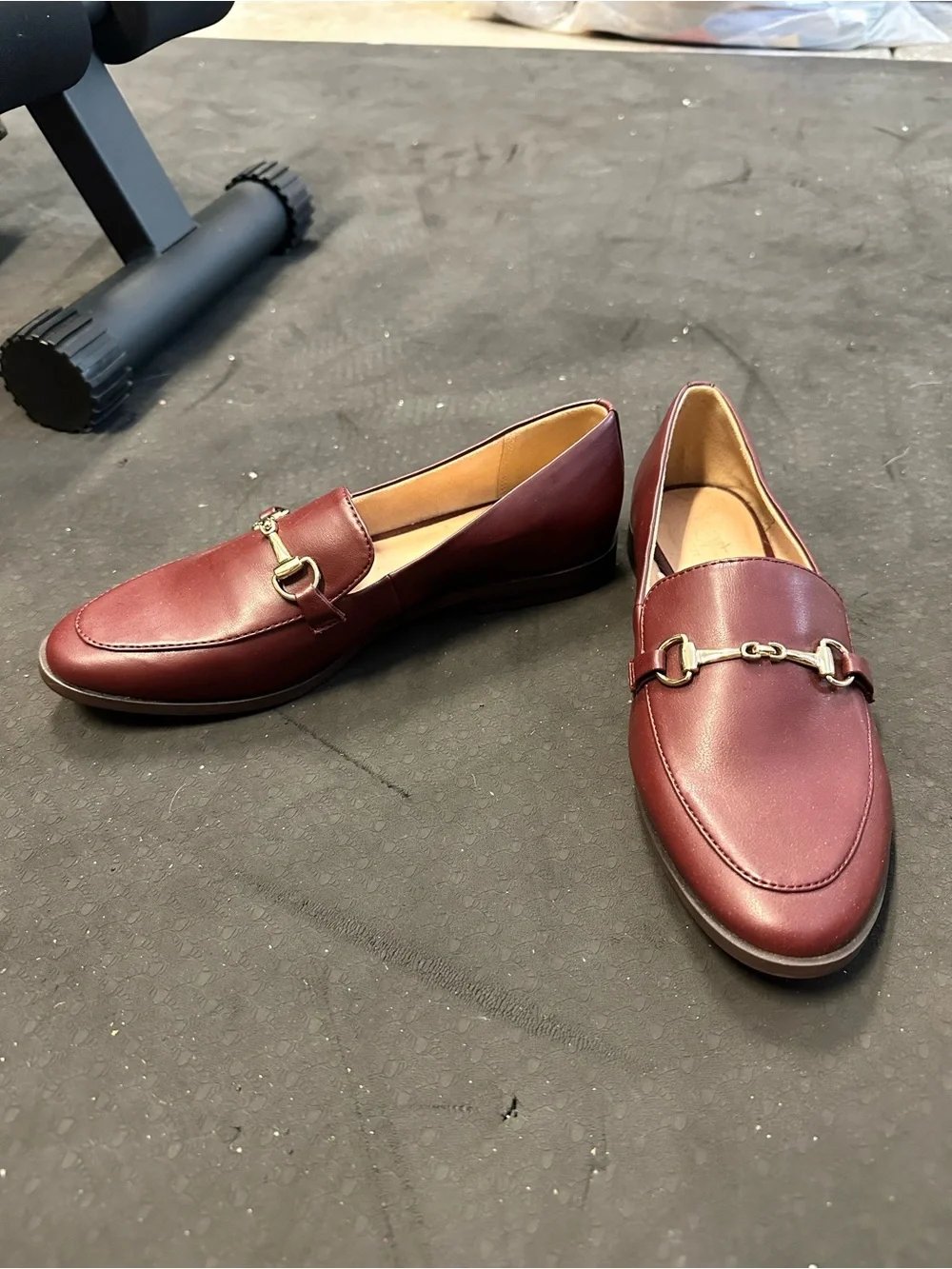 LOFT Women's Burgundy Leather Bit Loafers